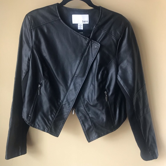 Bar III Jackets & Blazers - Black Faux Leather Jacket XL Size 14